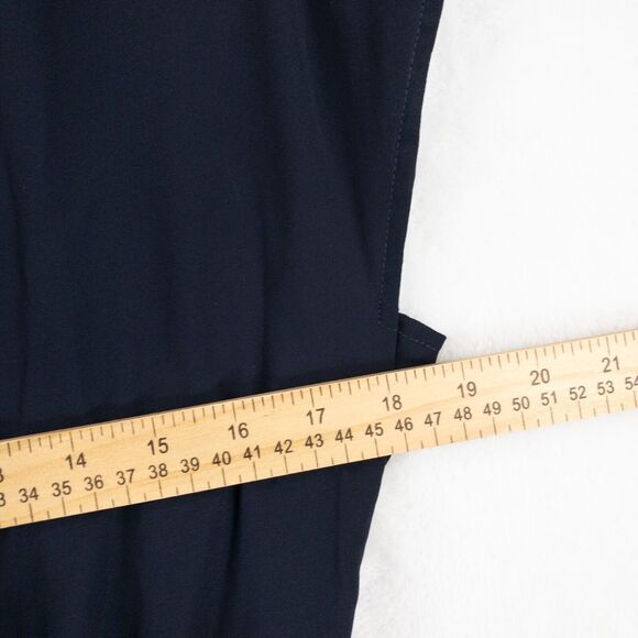 J. Crew Point Sur Dress Womens 8 Navy Blue V Neck Ruffle Short Sleeve - Picture 6 of 12